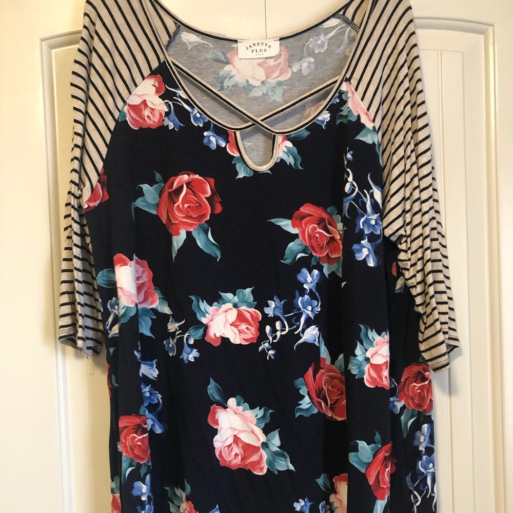 Janette Plus 3/4 sleeve top